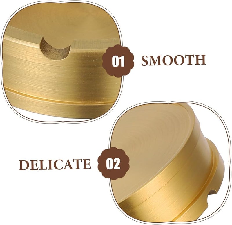 Brass Ashtray Vintage Round Ash Holder Compact Elegant Design For Home Office Patio Garden Decor - Image 3